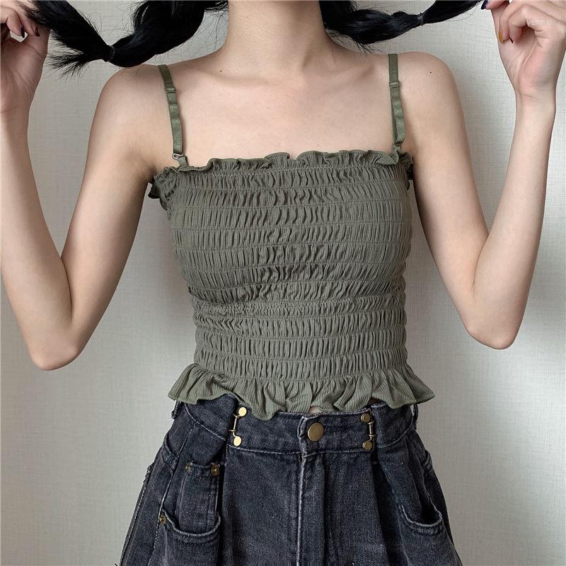Women's Tanks Woman Camis Wrinkles Aesthetic Cute Corset Sexy Adjustable Strap Vest Crop Solid Color Tops Girls Clothes Camisole, Black
Women's Tanks Woman Camis Wrinkles Aesthetic Cute Corset Sexy Adjustable Strap Vest Crop Solid Color Tops Girls Clothes Camisole, Black