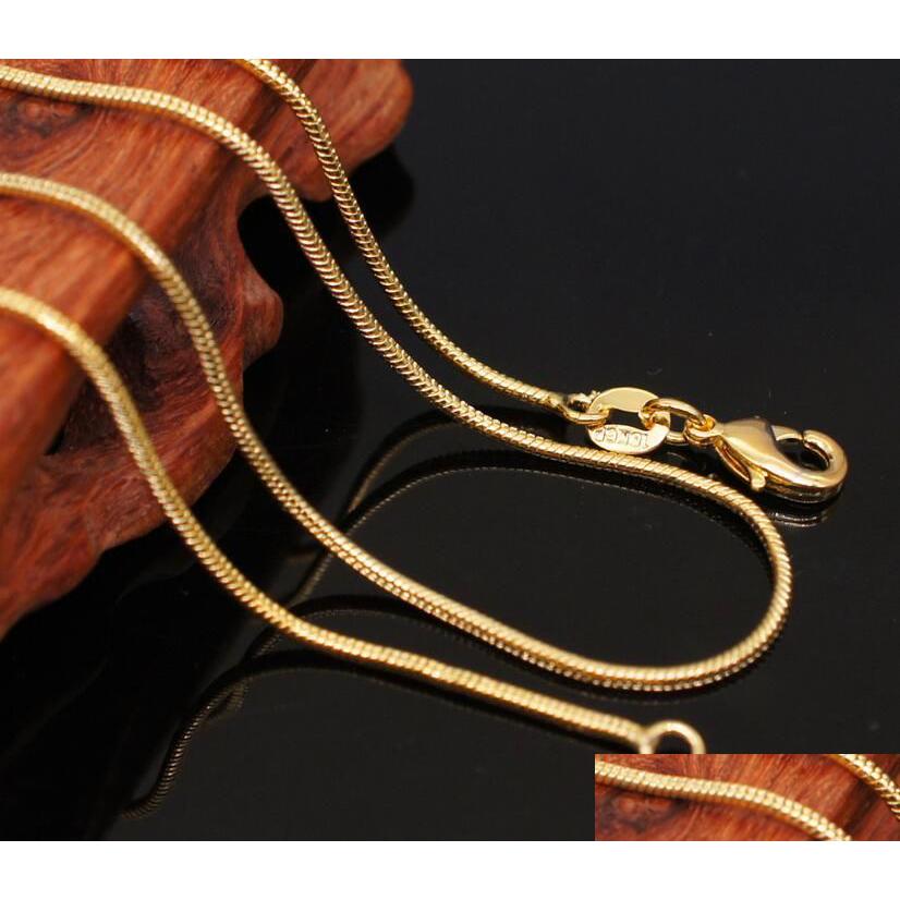 Chains 1Mm 18K Gold Plated Snake 16-30 Inch Golden Smooth Lobster Clasp Necklace For Women Drop Delivery Jewelry Necklaces Pendants Dhh9D
Chains 1Mm 18K Gold Plated Snake 16-30 Inch Golden Smooth Lobster Clasp Necklace For Women Drop Delivery Jewelry Necklaces Pendants Dhh9D