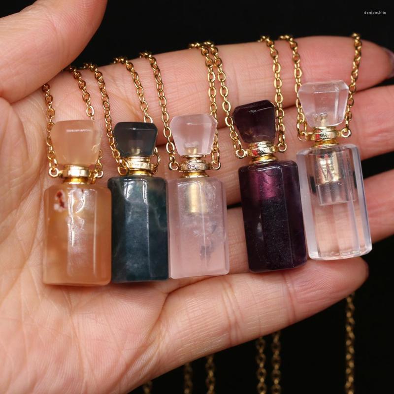 Pendant Necklaces Natural Stone Agates Perfume Bottle 60cm Necklace Amethysts/ Rose Quartzs Charm Jewelry Gift Size 15x38mm
Pendant Necklaces Natural Stone Agates Perfume Bottle 60cm Necklace Amethysts/ Rose Quartzs Charm Jewelry Gift Size 15x38mm