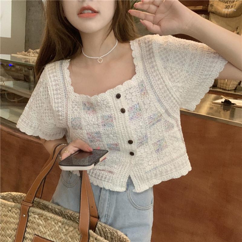 Women's Blouses Temperament Ladies Tops Patchwork Lace For Women Square Collar Short Sleeve Summer Shirts Fashion Vintage Blusas Mujer, White
Women's Blouses Temperament Ladies Tops Patchwork Lace For Women Square Collar Short Sleeve Summer Shirts Fashion Vintage Blusas Mujer, White