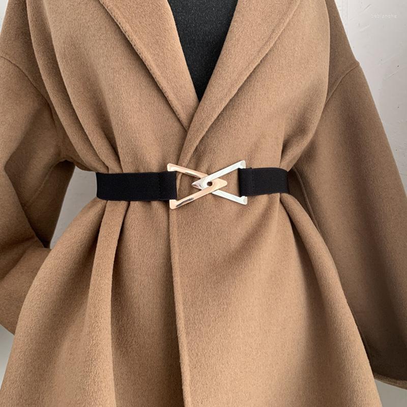 Belts Metal Triangle Double Buckle Belt Women Decorative Elastic Dress Sweater Simple Black Brown Multifunctional Fashion
Belts Metal Triangle Double Buckle Belt Women Decorative Elastic Dress Sweater Simple Black Brown Multifunctional Fashion