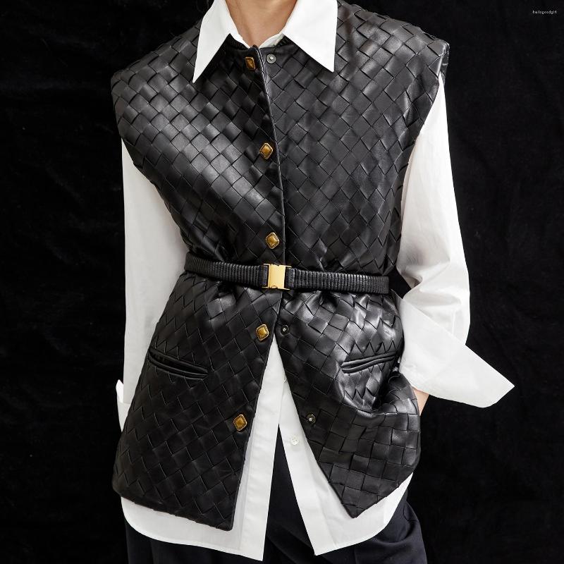 Women' Leather 2023 Arrival Women Knitting Design Slim Genuine Sheepskin Vest, Black
Women' Leather 2023 Arrival Women Knitting Design Slim Genuine Sheepskin Vest, Black