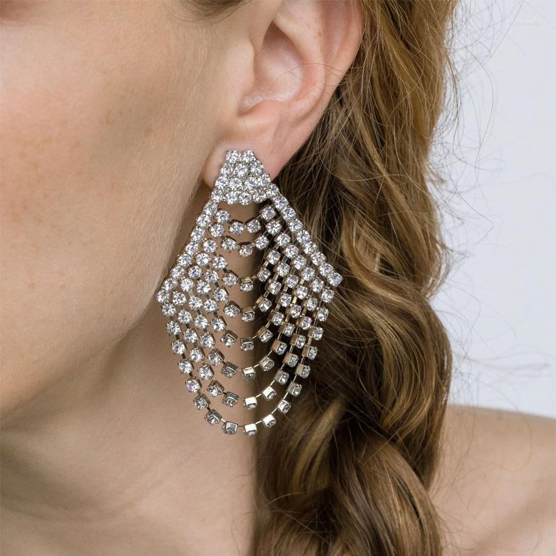 Dangle Earrings Stonefans Full Rhinestone Multilayer Tassel Bohemian Jewelry Exquisite Drop Cascade Charm For Women
Dangle Earrings Stonefans Full Rhinestone Multilayer Tassel Bohemian Jewelry Exquisite Drop Cascade Charm For Women