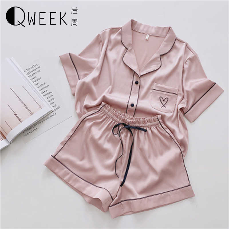 Women's Sleep Lounge Silk Pajamas for Women Home Suit Heart Embroidered Pyjamas Pj Set Satin Nightwear Sleepwear 2020 Pijama Verano Mujer, Striped
Women's Sleep Lounge Silk Pajamas for Women Home Suit Heart Embroidered Pyjamas Pj Set Satin Nightwear Sleepwear 2020 Pijama Verano Mujer, Striped
