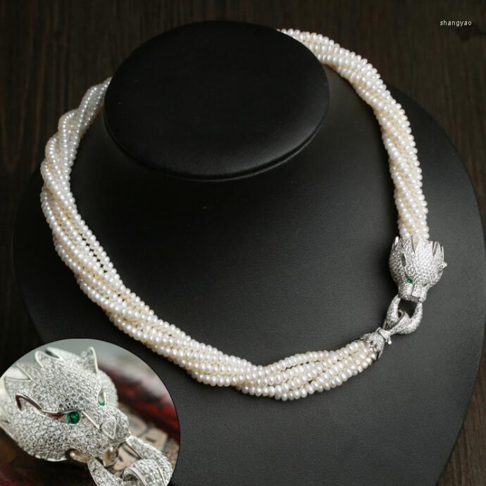 Chains Jewelry Pearl Necklace Fine Cubic Zircon Leopard Head 4-5mm Freshwater Pearls Multilayer Choker Necklaces
Chains Jewelry Pearl Necklace Fine Cubic Zircon Leopard Head 4-5mm Freshwater Pearls Multilayer Choker Necklaces
