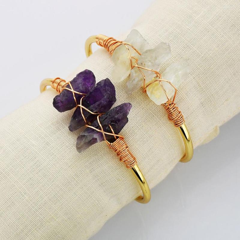 Bangle BOROSA 10PCS Amethyst Adjustable Bracelet For Women White Quartz Wire Wrap Energy Healing Jewelry Girl Gifts Drop
Bangle BOROSA 10PCS Amethyst Adjustable Bracelet For Women White Quartz Wire Wrap Energy Healing Jewelry Girl Gifts Drop