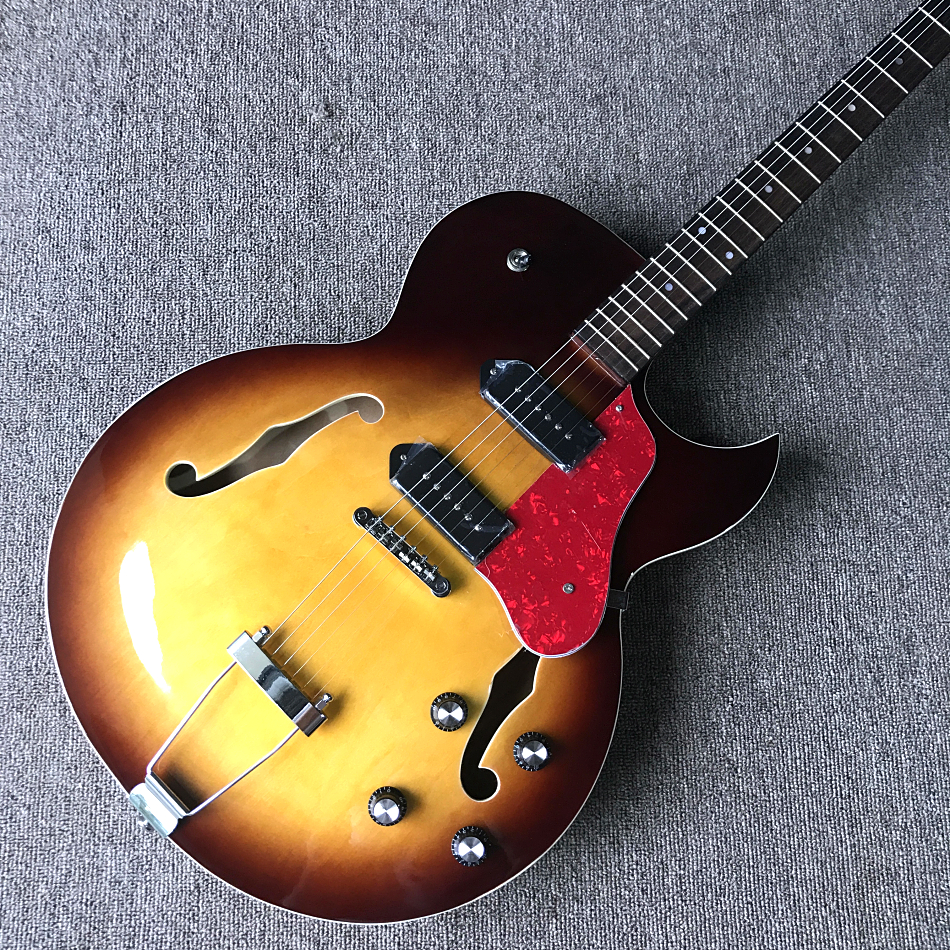 Custom shop, Jazz 335 electric guitar, F-hole, rosewood fingerboard, black hardware, free shipping
Custom shop, Jazz 335 electric guitar, F-hole, rosewood fingerboard, black hardware, free shipping