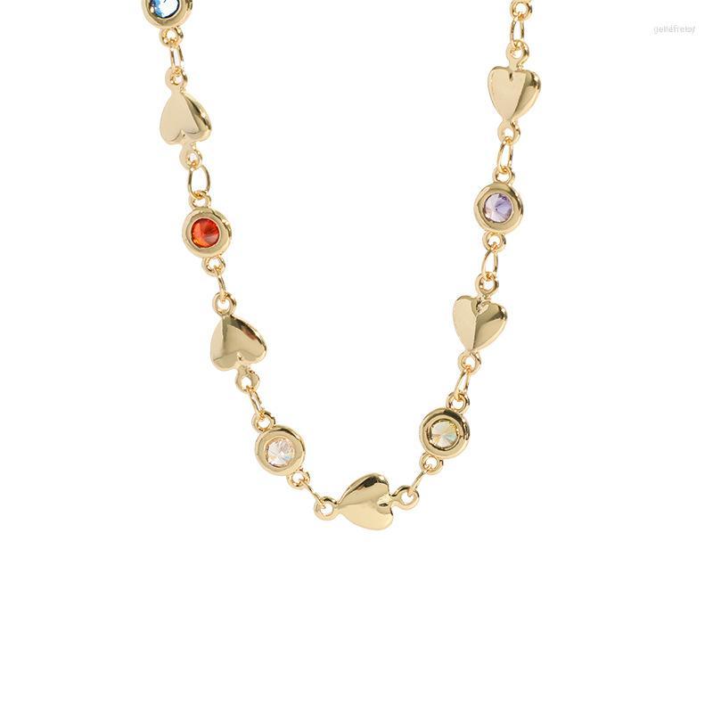 Choker 2023 Fashion Women Temperament Colorful Circle Zircon Gold Heart Splicing Necklace Elegant Party Copper Necklac
Choker 2023 Fashion Women Temperament Colorful Circle Zircon Gold Heart Splicing Necklace Elegant Party Copper Necklac