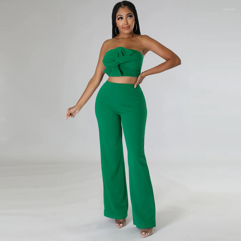 Women' Two Piece Pants WUHE Summer Women 2 Set Strapless Tops And High Waist Wide Leg Sweatsuit Tracksuit Outfits Party Clubwear, Black
Women' Two Piece Pants WUHE Summer Women 2 Set Strapless Tops And High Waist Wide Leg Sweatsuit Tracksuit Outfits Party Clubwear, Black