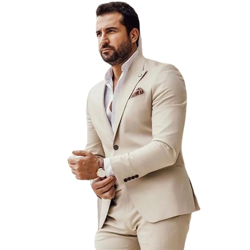 Blazers Beige Wedding Tuxedos for Groom Wear Slim Fit Business Men Suits Latest Design 2 Pieces Blazer with Pants Male Fashion 2021, White
Blazers Beige Wedding Tuxedos for Groom Wear Slim Fit Business Men Suits Latest Design 2 Pieces Blazer with Pants Male Fashion 2021, White