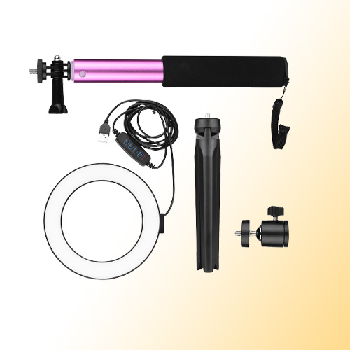 6 Inch Mini LED Ring Light Pography Lamp Dimmable 3 Lighting Modes Mini Desktop Tripod Ballhead for Selfie Pography
