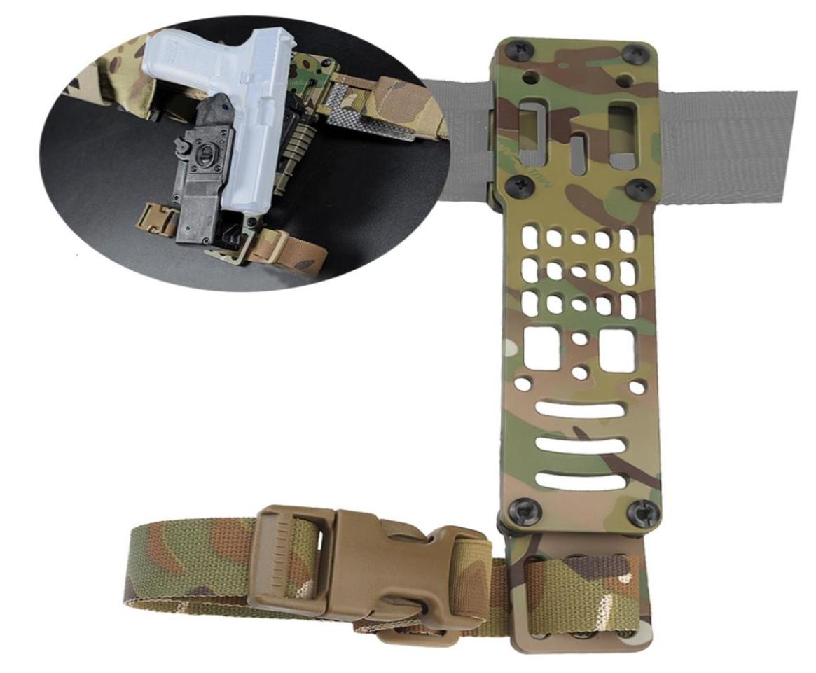 

Outdoor Bags Metal Modular Pistol Holster Adapter Compatible QLS Platform Tactical Holster Drop Leg Band Hunting Airsoft Quick Pul7247258, Black
