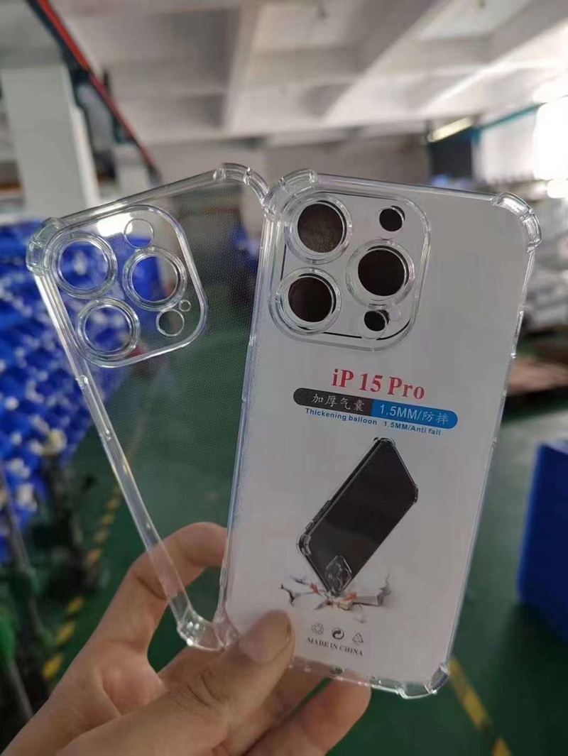 I17 1.5MM Fine Hole Shockproof Soft TPU Case For Iphone 17 Air 16E 16 15 Plus 14 13 12 Pro Max 11 Pro Max XR XS 8 7 6 Anti Fall Airbag Four Corner Dro