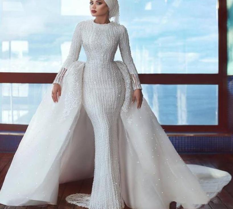 Saudi Arabia Hijab Wedding Dresses with Detachable Train Beading Sequins Mermaid Long Sleeve Muslim Bridal Dresses Gowns1875656, Black
Saudi Arabia Hijab Wedding Dresses with Detachable Train Beading Sequins Mermaid Long Sleeve Muslim Bridal Dresses Gowns1875656, Black