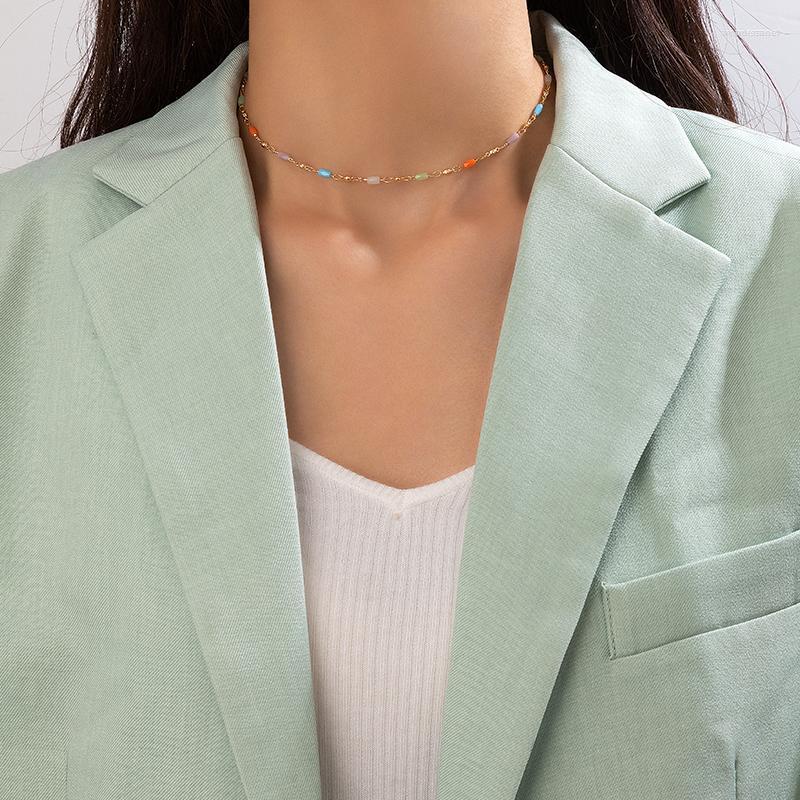 Chains Bohemian Colorful Bead Chain Choker Necklace For Women Ethnic Charm Handmade Party Jewelry Gifts Accessories 22957
Chains Bohemian Colorful Bead Chain Choker Necklace For Women Ethnic Charm Handmade Party Jewelry Gifts Accessories 22957