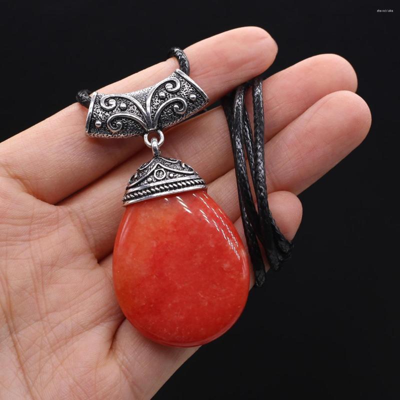 Pendant Necklaces Natural Red Stone Necklace Water Drop Shape Agates For Women Men DIY Jewerly Gift
Pendant Necklaces Natural Red Stone Necklace Water Drop Shape Agates For Women Men DIY Jewerly Gift