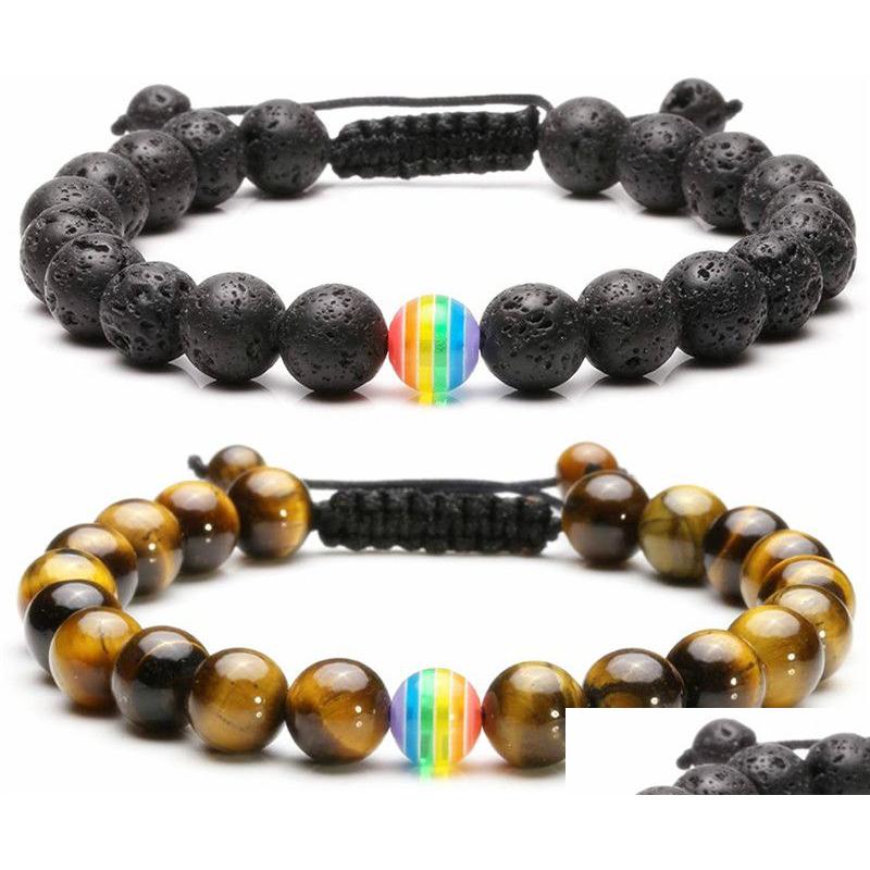 Beaded Rainbow Pride Couple Bracelet Strands Jewelry White Howlite Black Lava Rock Beads Oil Diffuser Braided Bracelets For Men Wome Dh8Vz
Beaded Rainbow Pride Couple Bracelet Strands Jewelry White Howlite Black Lava Rock Beads Oil Diffuser Braided Bracelets For Men Wome Dh8Vz