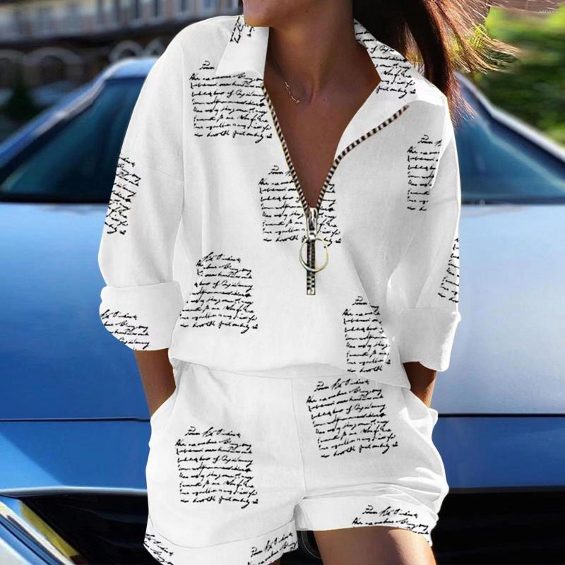 Women' Tracksuits 2023 Summer Women' Top Long Sleeve Printed Zipper Shorts Two Piece Set Women Outfits, White
Women' Tracksuits 2023 Summer Women' Top Long Sleeve Printed Zipper Shorts Two Piece Set Women Outfits, White
