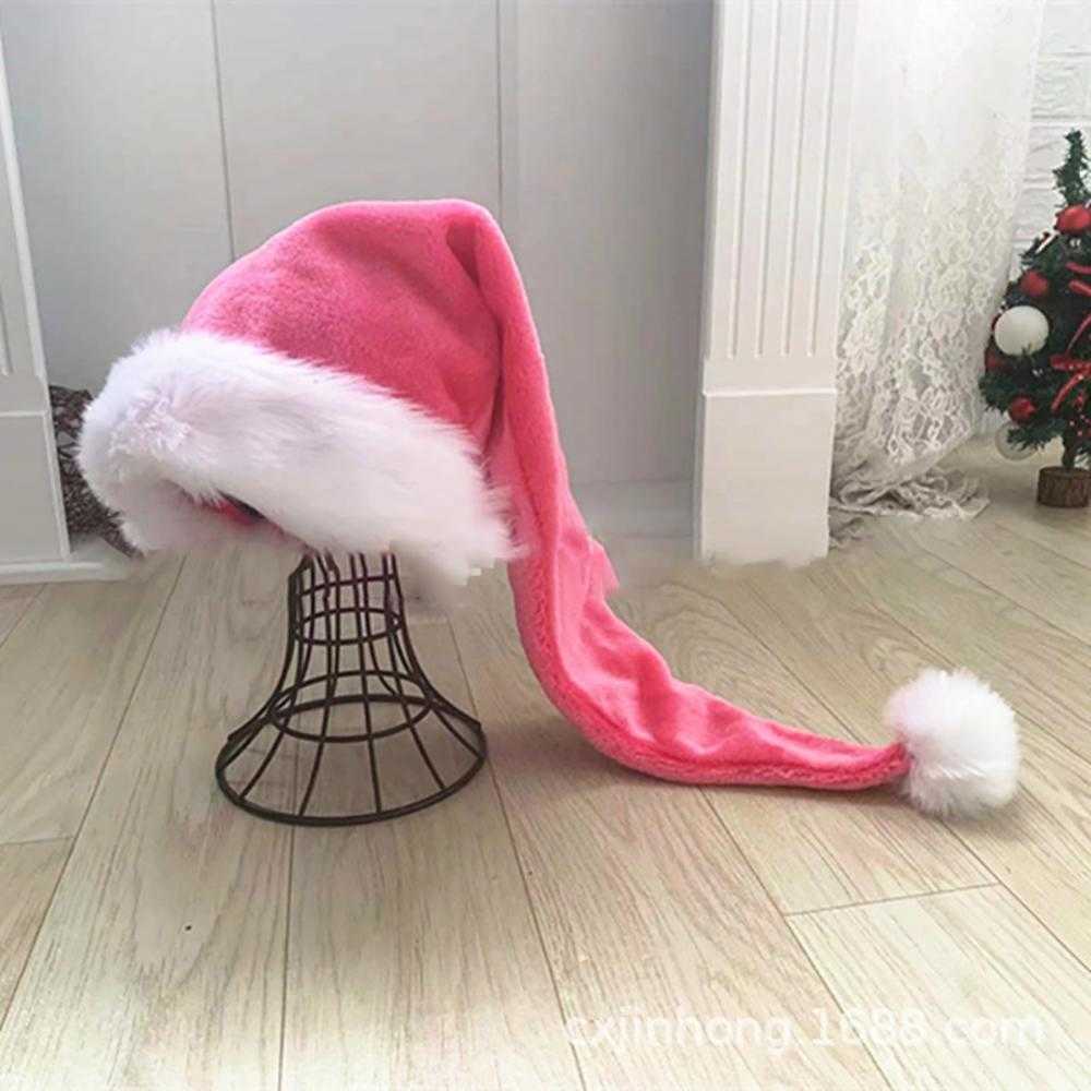 Update 75Cm Plush Long Merry Hat Cosplay Costume Santa Claus Cap For Adult Gift New Year Christmas Decoration 2023 - view 5