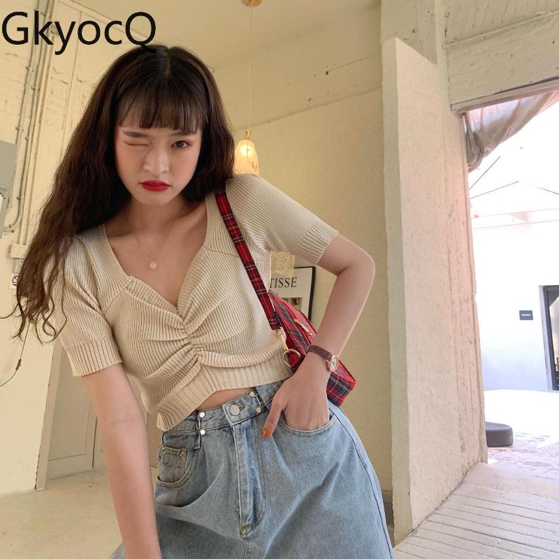 Women's T Shirts GkyocQ Summer Women Shirt Vintage V Neck Sexy Slim Tops Short Sleeve Simple All Match Knitting Outfit Korean Chic Clothes, Red
Women's T Shirts GkyocQ Summer Women Shirt Vintage V Neck Sexy Slim Tops Short Sleeve Simple All Match Knitting Outfit Korean Chic Clothes, Red