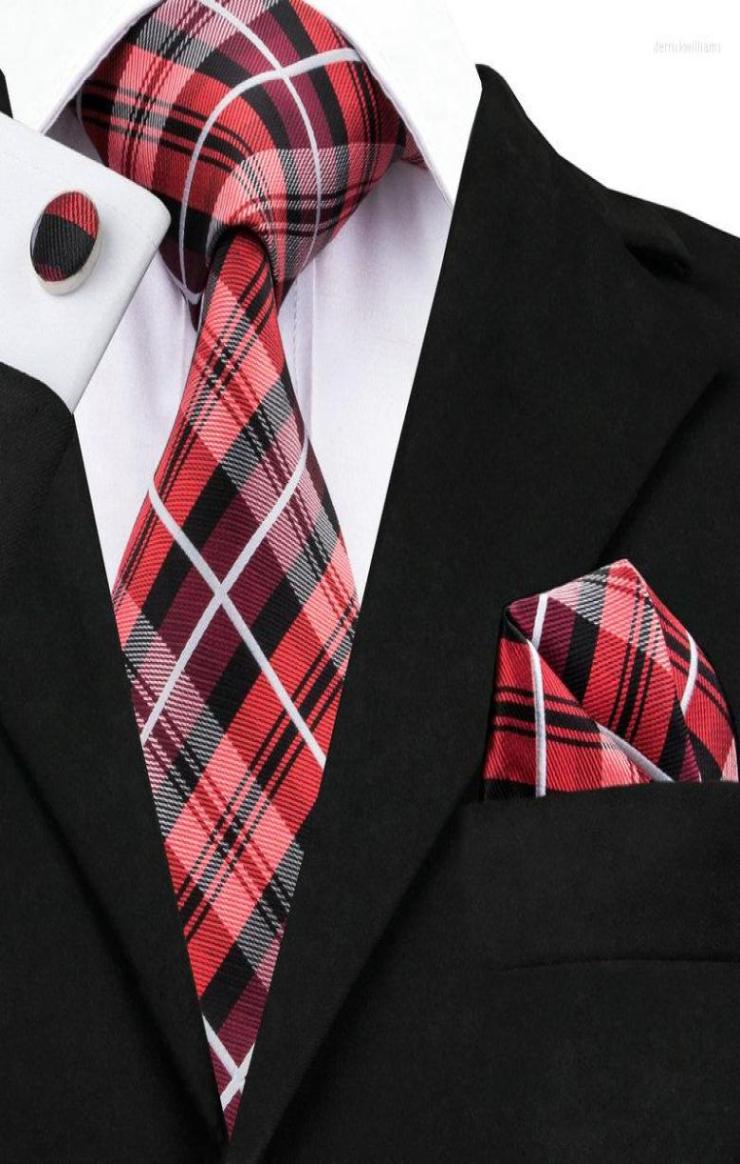 Bow Ties SN376 Red Darkred Plaid Tie Hanky Cufflinks Sets Men039s Silk For Men Formal Wedding Party Groom8292936
Bow Ties SN376 Red Darkred Plaid Tie Hanky Cufflinks Sets Men039s Silk For Men Formal Wedding Party Groom8292936