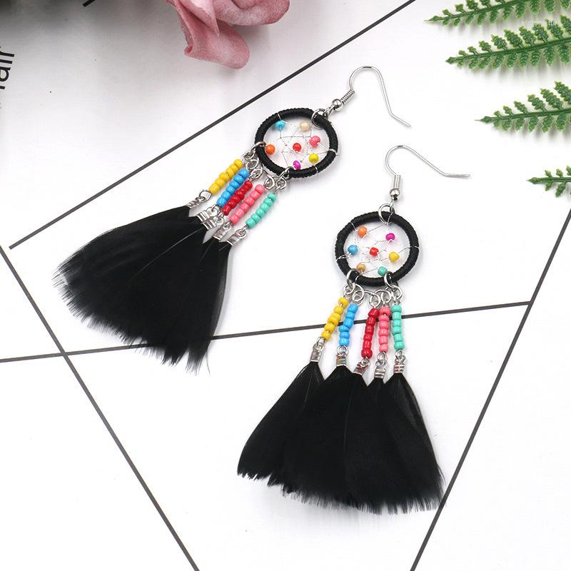 Dangle Earrings LosoDo For Women Creative Dream Catcher Colorful Feather Tassel Ethnic Style Rice Bead Earring Fashion Jewelry
Dangle Earrings LosoDo For Women Creative Dream Catcher Colorful Feather Tassel Ethnic Style Rice Bead Earring Fashion Jewelry