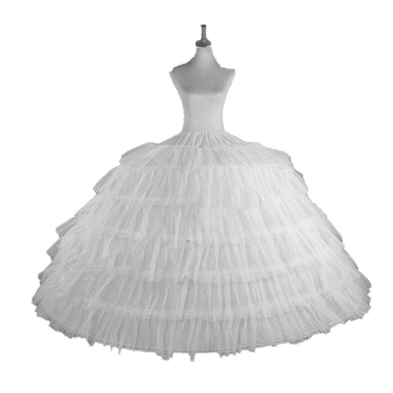 Big White Petticoats Super Puffy Ball Gown Slip Underskirt For Adult Wedding Formal Dress Large 6 Hoops Long Crinoline Brand New
