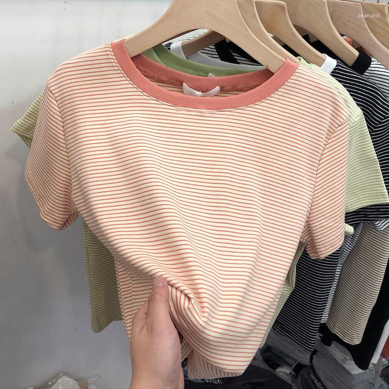 Women's T Shirts Cotton 95% Striped Women T-Shirts Summer 2023 O-Neck Short-Sleeved Slim Female Pulls Tops Tees, Light green
Women's T Shirts Cotton 95% Striped Women T-Shirts Summer 2023 O-Neck Short-Sleeved Slim Female Pulls Tops Tees, Light green