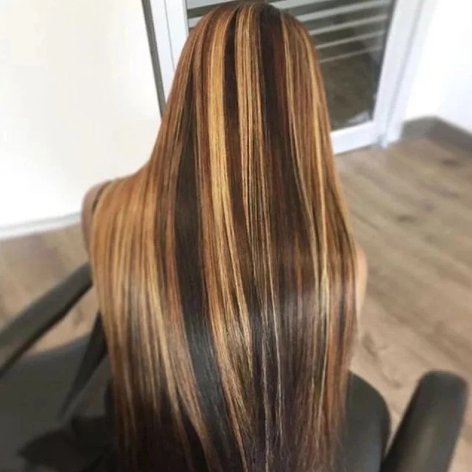 Fashion New Design Highlight 13x4 Hd Lace Colored Human Hair Wigs Highlighted #4/27 Piano Straight Frontal High Light Wig, Brown
Fashion New Design Highlight 13x4 Hd Lace Colored Human Hair Wigs Highlighted #4/27 Piano Straight Frontal High Light Wig, Brown