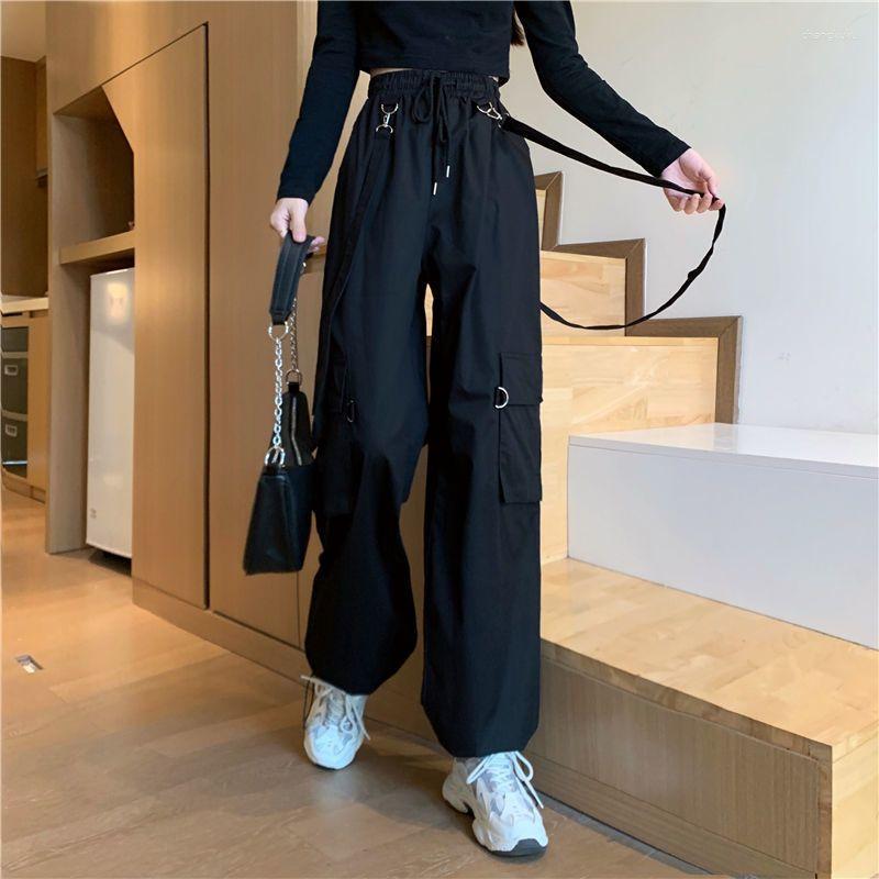 Women' Pants Vintage Black Cargo Women Wide Leg Harajuku Baggy Sweatpants Hip Hop Trousers Drawstring Streetwear Pantalones A377
Women' Pants Vintage Black Cargo Women Wide Leg Harajuku Baggy Sweatpants Hip Hop Trousers Drawstring Streetwear Pantalones A377