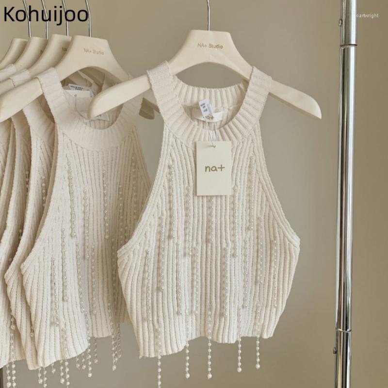 Women' Tanks Kohuijoo Sweet Small Knitted Vest Female Tassels Halter Beaded Backless Beige Design Sleeveless Short Crop Top Summer
Women' Tanks Kohuijoo Sweet Small Knitted Vest Female Tassels Halter Beaded Backless Beige Design Sleeveless Short Crop Top Summer