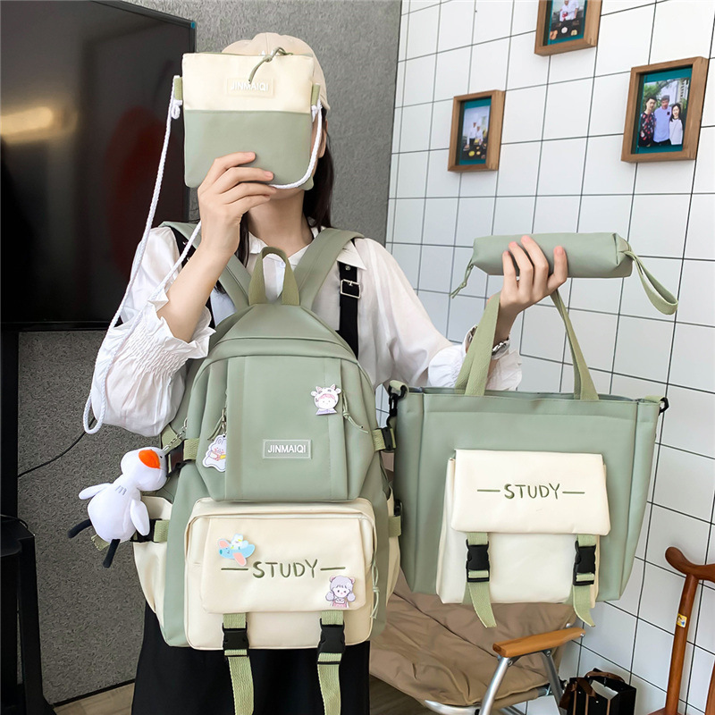 School Bags Women Backpack Harajuku Laptop Canvas School Bags For Teenage Girls Kawaii College Student Kids Book Bag Rucksack 4 Pcs Set 230627, Green b
School Bags Women Backpack Harajuku Laptop Canvas School Bags For Teenage Girls Kawaii College Student Kids Book Bag Rucksack 4 Pcs Set 230627, Green b