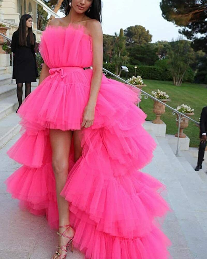 Tulle Prom Dress Strapless A-Line Tulle Red Tiered Short Front Long Back Girl Formal Occasion Cocktail Bridesmaid Evening Party Gown, Light sky blue
Tulle Prom Dress Strapless A-Line Tulle Red Tiered Short Front Long Back Girl Formal Occasion Cocktail Bridesmaid Evening Party Gown, Light sky blue