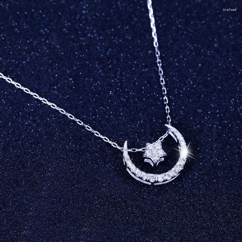 Pendant Necklaces ZHOUYANG Necklace For Women Creative Crescent Moon & Star Collarbone Crystal Silver Color Set Fashion Jewelry KAN021
Pendant Necklaces ZHOUYANG Necklace For Women Creative Crescent Moon & Star Collarbone Crystal Silver Color Set Fashion Jewelry KAN021