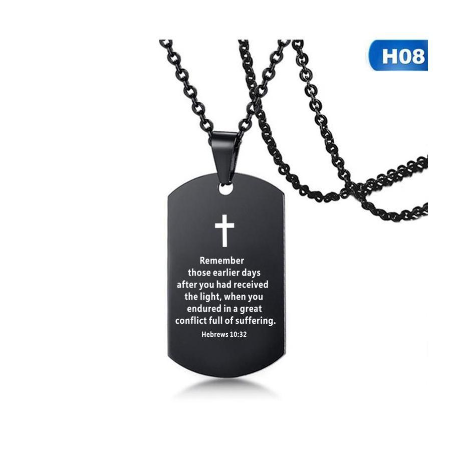 Pendant Necklaces Men Stainless Steel Cross Necklace Bible Verse Prayer Dog Tag Serenity Christian Jewelry Drop Delivery Pendants Dhet1
Pendant Necklaces Men Stainless Steel Cross Necklace Bible Verse Prayer Dog Tag Serenity Christian Jewelry Drop Delivery Pendants Dhet1