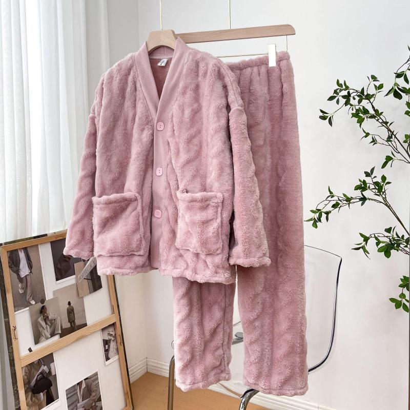 Women's Sleepwear Pink 2PCS Pajamas Set Flannel Nightwear Shirt&Pants Coral Fleece Homewear Casual Home Clothes Winter Thick Loungewear
Women's Sleepwear Pink 2PCS Pajamas Set Flannel Nightwear Shirt&Pants Coral Fleece Homewear Casual Home Clothes Winter Thick Loungewear