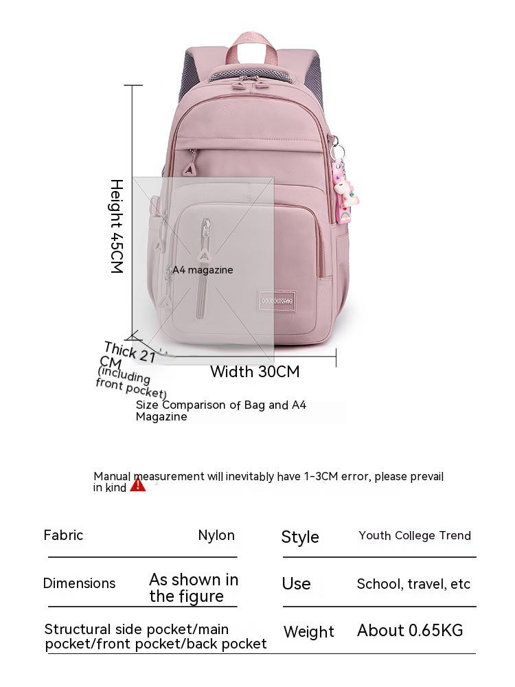 School Bags Korean Style Student Backpack Large Capacity Junior High School Bags for Girls Waterproof Travel Bagpack Computer Laptop Bag 230627