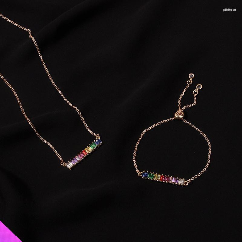 Charm Bracelets Wholesale 5 Rainbow Rhinestone Bracelet Necklace Set Fashion Sweet Romantic Girl Jewelry Gift Summer 2023
Charm Bracelets Wholesale 5 Rainbow Rhinestone Bracelet Necklace Set Fashion Sweet Romantic Girl Jewelry Gift Summer 2023