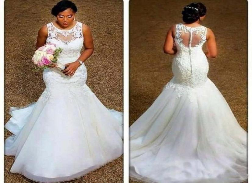 Elegant Mermaid Wedding Dresses Real Image Sheer Neck Appliques Lace Tulle Plus Size Formal Gown Bridal Gowns Illusion Button Back5410819, White
Elegant Mermaid Wedding Dresses Real Image Sheer Neck Appliques Lace Tulle Plus Size Formal Gown Bridal Gowns Illusion Button Back5410819, White