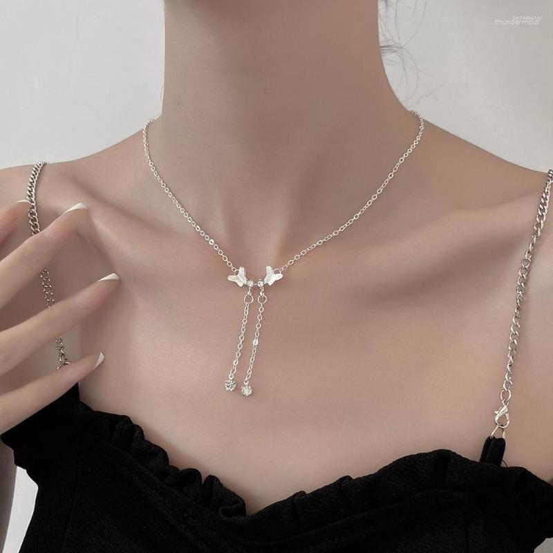 Chains Fashion Butterfly Tassel Necklace For Women Delicate Sparkling Zircon Pendant Wedding Party Girl Jewelry Gift
Chains Fashion Butterfly Tassel Necklace For Women Delicate Sparkling Zircon Pendant Wedding Party Girl Jewelry Gift
