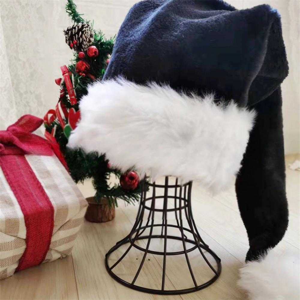 Update 75Cm Plush Long Merry Hat Cosplay Costume Santa Claus Cap For Adult Gift New Year Christmas Decoration 2023 - view 7