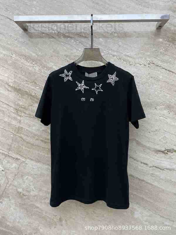 Women' T-Shirt Designer Spring/Summer 23 New Order Diamond Pentagram Decorative Round Neck Short Sleeve T-shirt KZD2, Black4
Women' T-Shirt Designer Spring/Summer 23 New Order Diamond Pentagram Decorative Round Neck Short Sleeve T-shirt KZD2, Black4