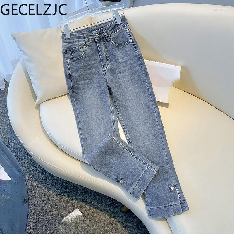 Women's Jeans GECELZJC Women Japanes Style Pantalon Femme Straight Office Lady Zippers Spring High Waisted Pants Female G0948, Blue
Women's Jeans GECELZJC Women Japanes Style Pantalon Femme Straight Office Lady Zippers Spring High Waisted Pants Female G0948, Blue