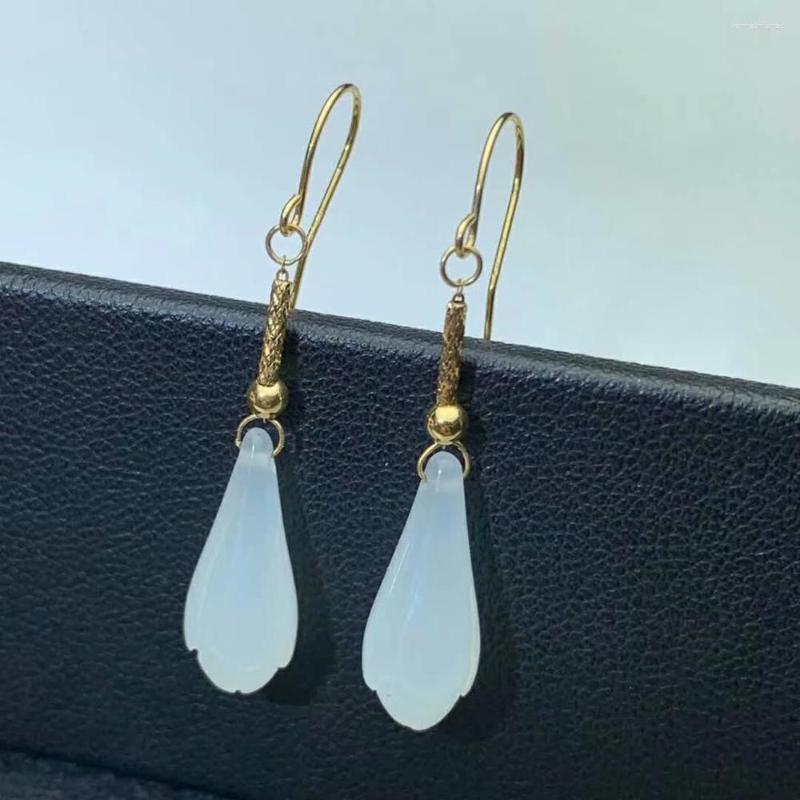 Dangle Earrings SHILOVEM 18k Yellow Gold Natural White Jasper Drop Classic Fine Jewelry Women Wedding Gift Plant Myme0616922hby 
Dangle Earrings SHILOVEM 18k Yellow Gold Natural White Jasper Drop Classic Fine Jewelry Women Wedding Gift Plant Myme0616922hby