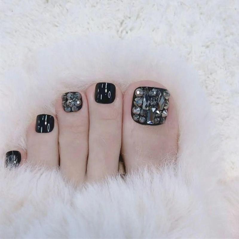 False Nails Sequins Rhinestones Toe Full Cover Short Square Foot Tips With Jelly Glue For Women Girl DIY Manicure Tool, Only fake nails
False Nails Sequins Rhinestones Toe Full Cover Short Square Foot Tips With Jelly Glue For Women Girl DIY Manicure Tool, Only fake nails