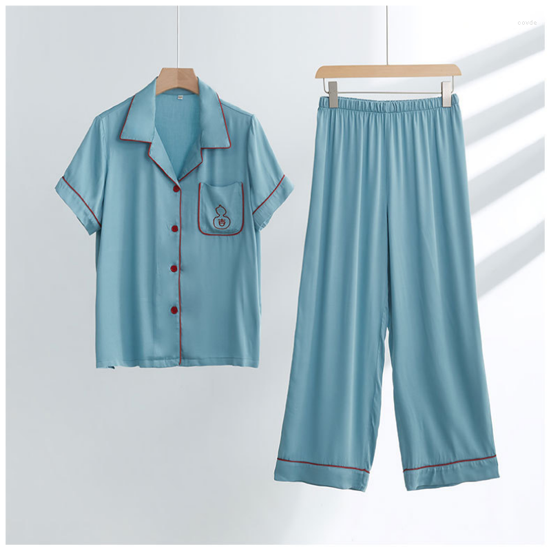 Women' Sleepwear 2023 Satin Pajamas For Men And Women Embroidery Loungewear Short Sleeve Top Long Pants Set Woman 2 Pieces Viscose, 3511 men long
Women' Sleepwear 2023 Satin Pajamas For Men And Women Embroidery Loungewear Short Sleeve Top Long Pants Set Woman 2 Pieces Viscose, 3511 men long