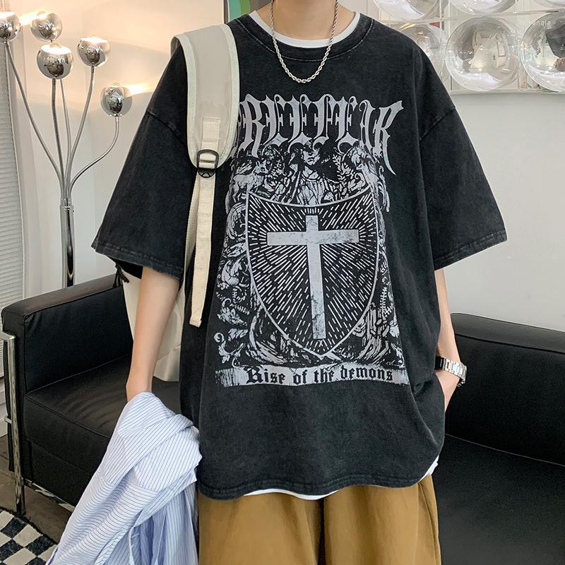 Men's T Shirts Gothic Black Men's T-shirts Hip Hop Streetwear Short Sleeve Summer Luxury Tops Round Neck Male Acid Washed Tees
Men's T Shirts Gothic Black Men's T-shirts Hip Hop Streetwear Short Sleeve Summer Luxury Tops Round Neck Male Acid Washed Tees