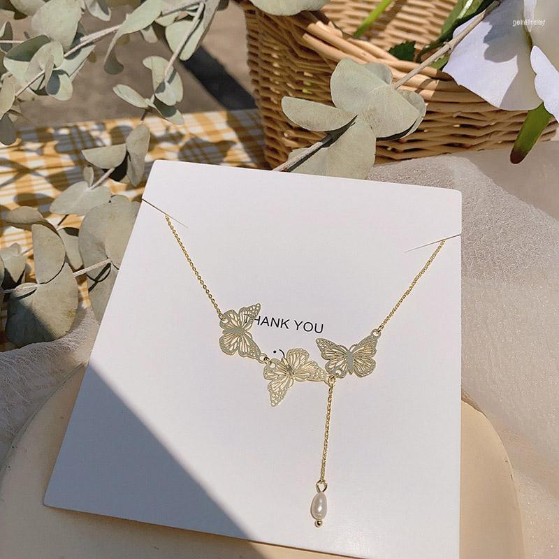 Chains Titanium Steel French Hollow Butterfly Necklace Female Sen Pearl Tassel Commuter Temperament Clavicle Chain Jewelry
Chains Titanium Steel French Hollow Butterfly Necklace Female Sen Pearl Tassel Commuter Temperament Clavicle Chain Jewelry