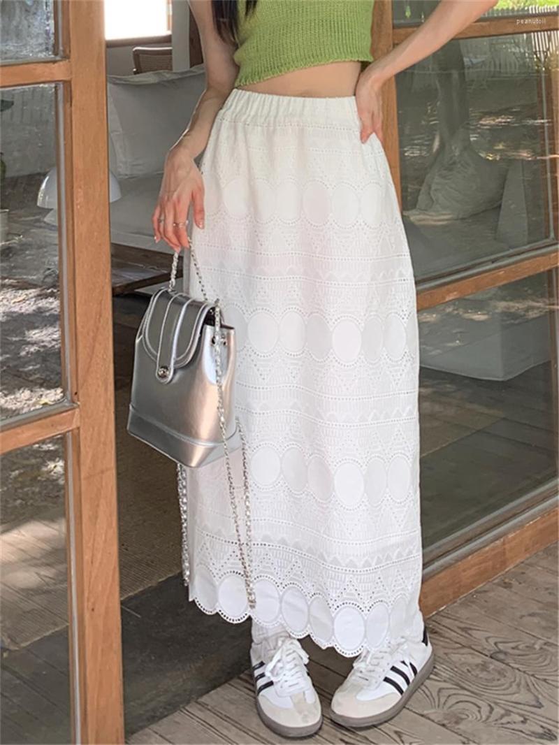 Skirts Alien Lace Maxi Women Summer A-Line Fashion Hollow Out 2023 Gentle Sweet Chic Casual Office Lady High Waist, White
Skirts Alien Lace Maxi Women Summer A-Line Fashion Hollow Out 2023 Gentle Sweet Chic Casual Office Lady High Waist, White