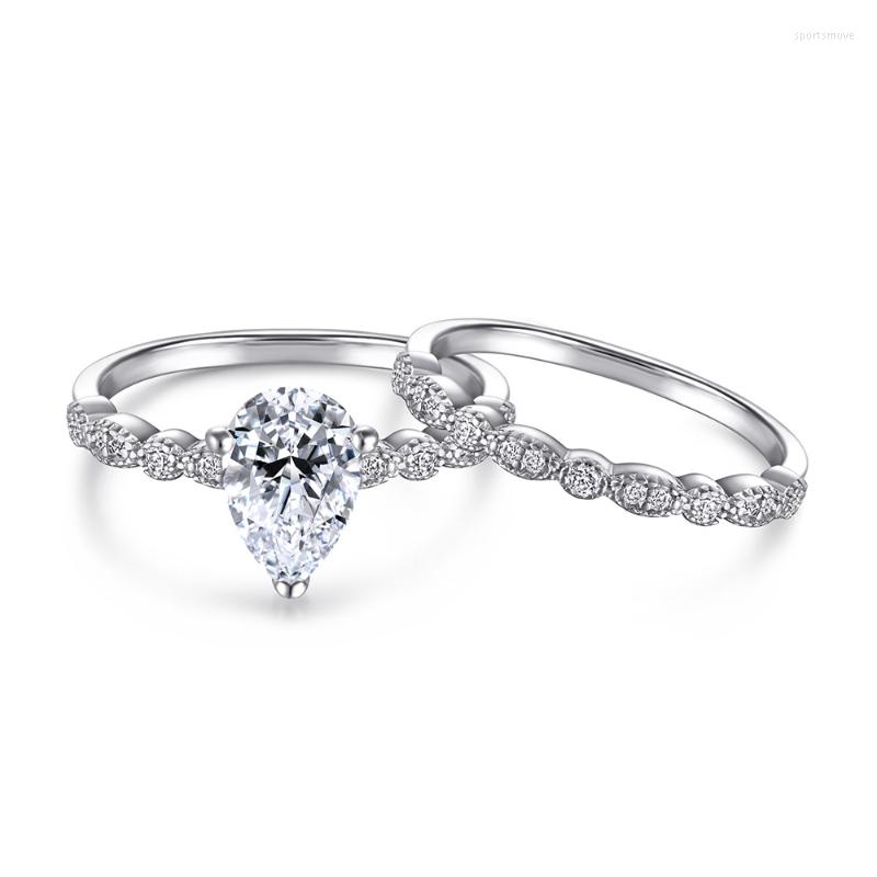 Cluster Rings Water Drop 1.5 Moissanite Engagement Set For Women 925 Sterling Silver Bridal Wedding Band
Cluster Rings Water Drop 1.5 Moissanite Engagement Set For Women 925 Sterling Silver Bridal Wedding Band